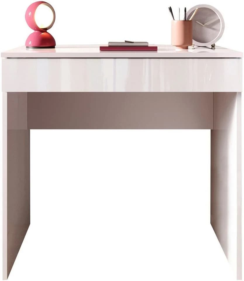 OTTO HOME Schreibtisch Basic Weiß Hochglanz mit Schublade - Bild 2