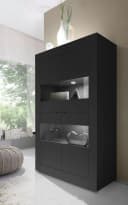 HOME AFFAIRE Vitrine Basic 162 cm Schwarz Matt 4 Türen Bild 1