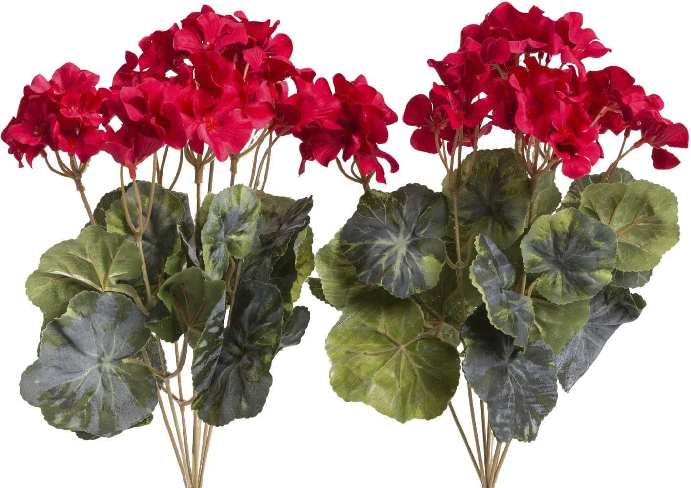 BOTANIC-HAUS Kunstblume Geranienbusch Rot Kunststoff - Bild 5