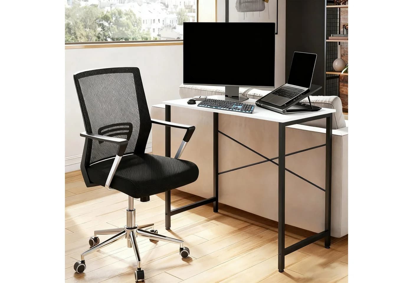 DUMOS Schreibtisch Kleiner Computertisch,stabil, platzsparend, Homeoffice Tisch