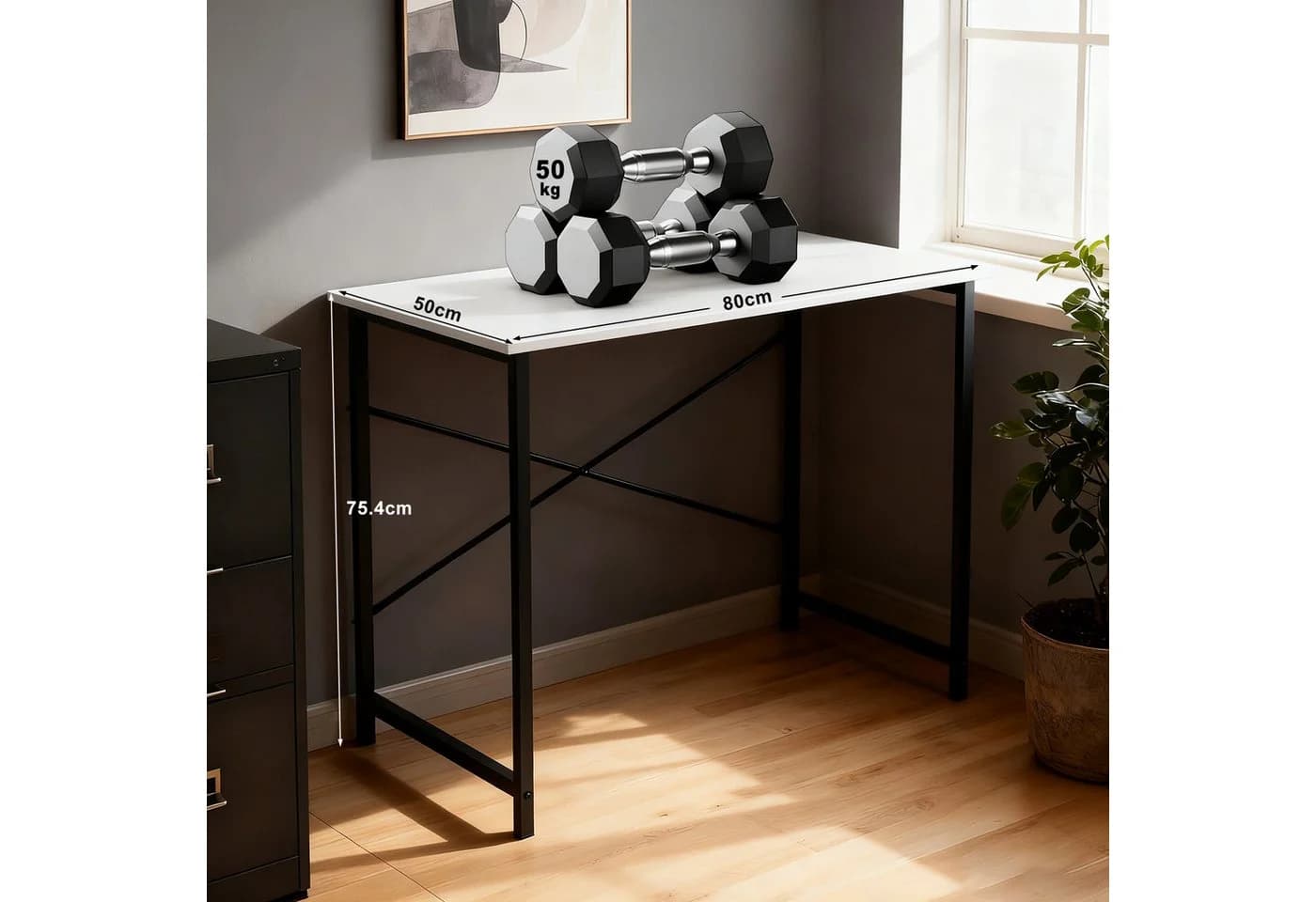 DUMOS Schreibtisch Kleiner Computertisch,stabil, platzsparend, Homeoffice Tisch - Bild 3