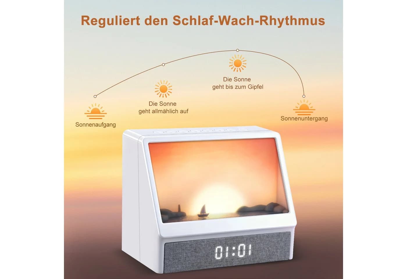 CkeyiN Pro Sonnenaufgang Wecker mit Bluetooth 5.0 und 12 Naturgeräuschen - Bild 4