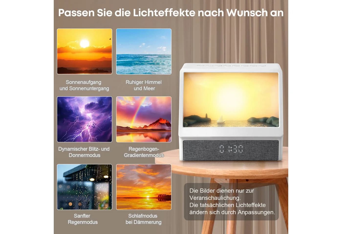 CkeyiN Pro Sonnenaufgang Wecker mit Bluetooth 5.0 und 12 Naturgeräuschen - Bild 5