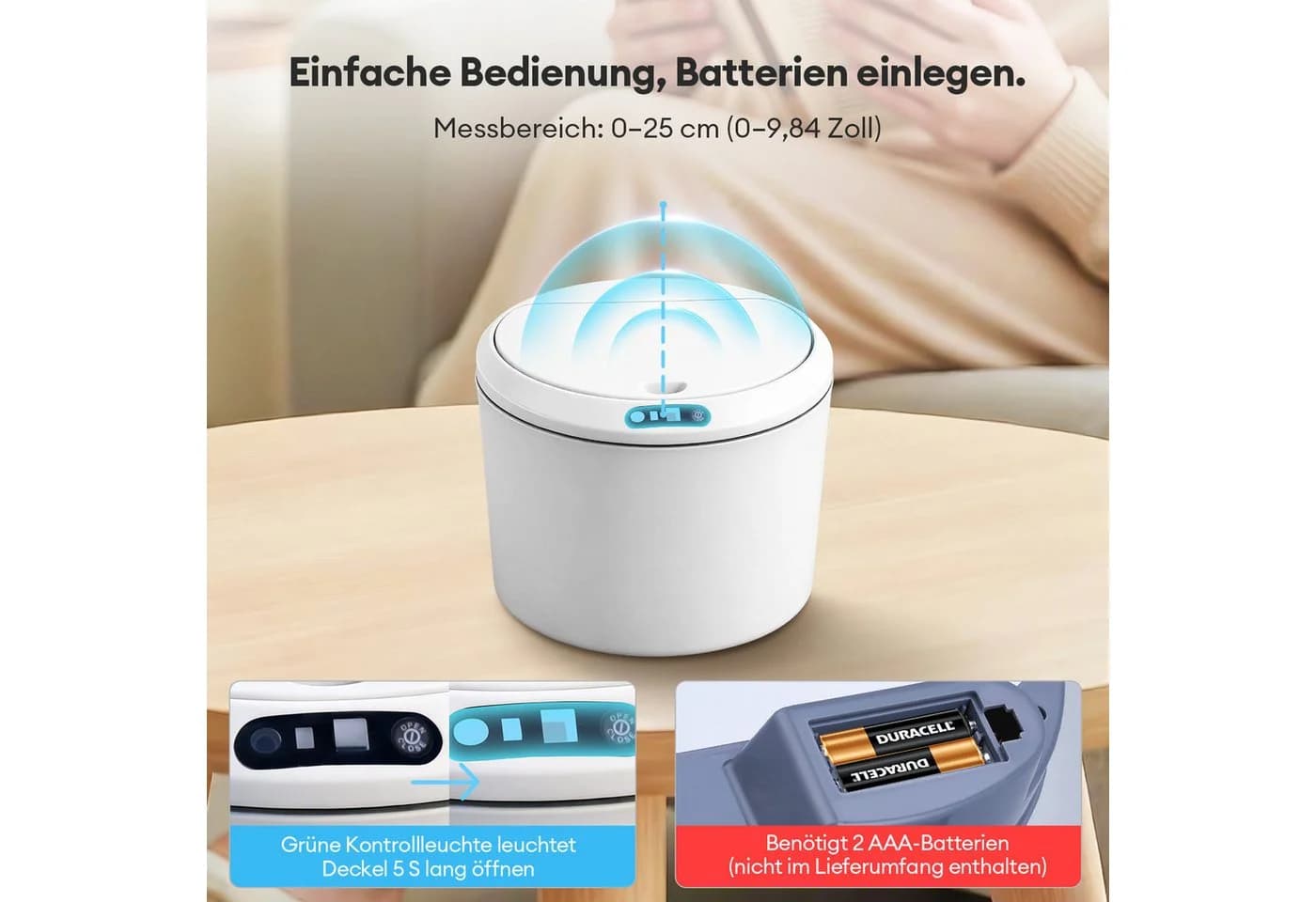 CkeyiN Pro Mülleimer mit Sensor 3L Weiß - Bild 4
