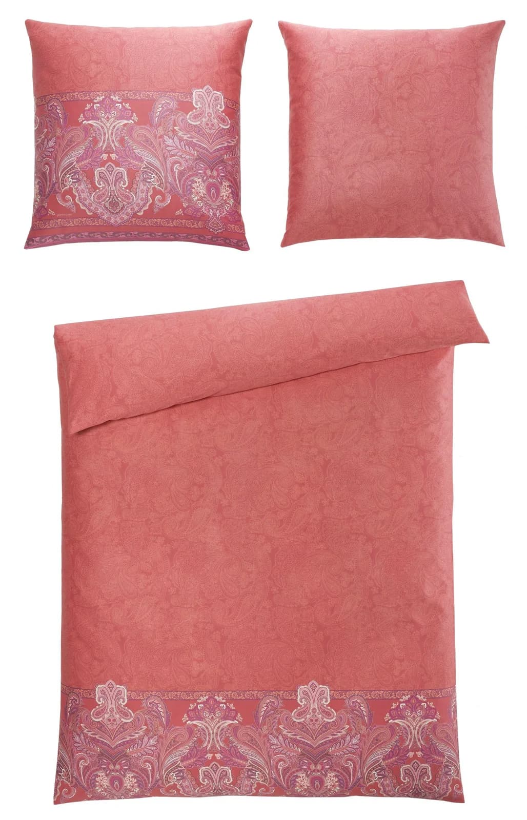 Bassetti Bettwäsche Satin VITERBO R7 Koralle 100% Baumwolle