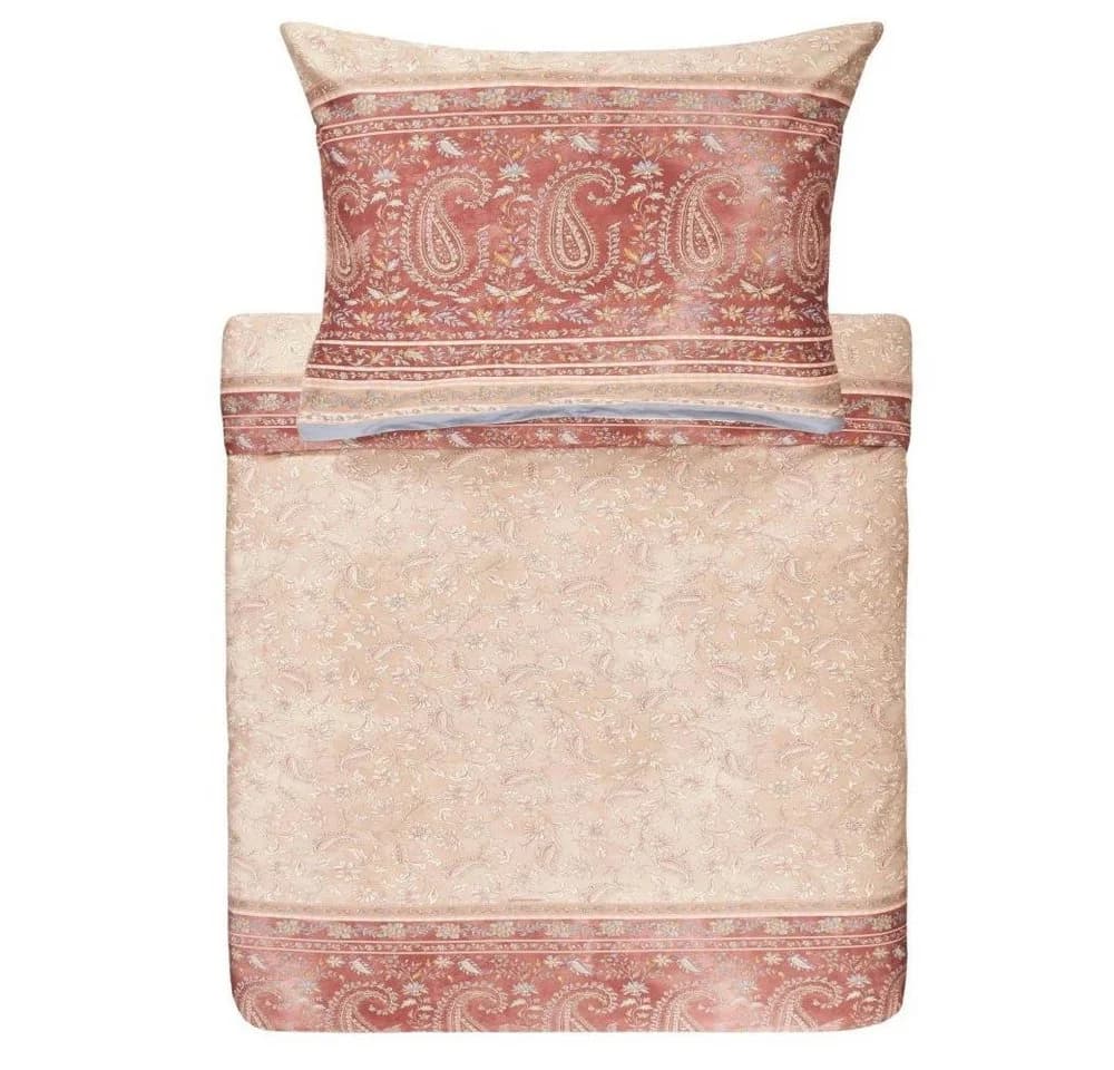 Bassetti Bettwäsche Mako Satin Como 41 Beige Creme Rot