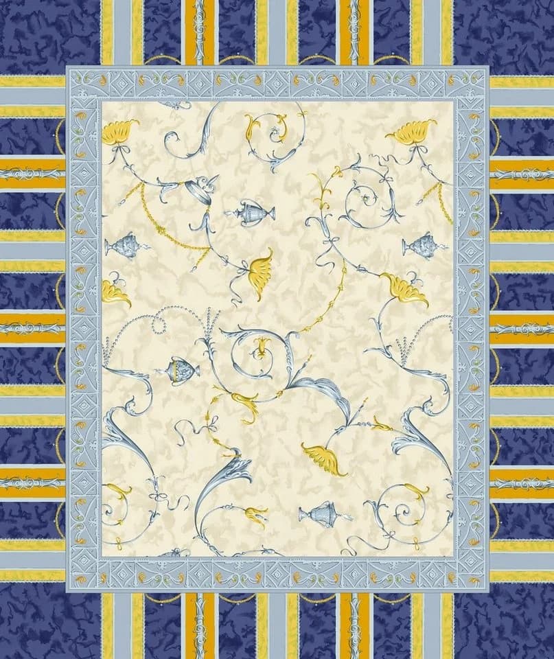 Bassetti Tischdecke OPLONTIS Blau Twill 100% Baumwolle