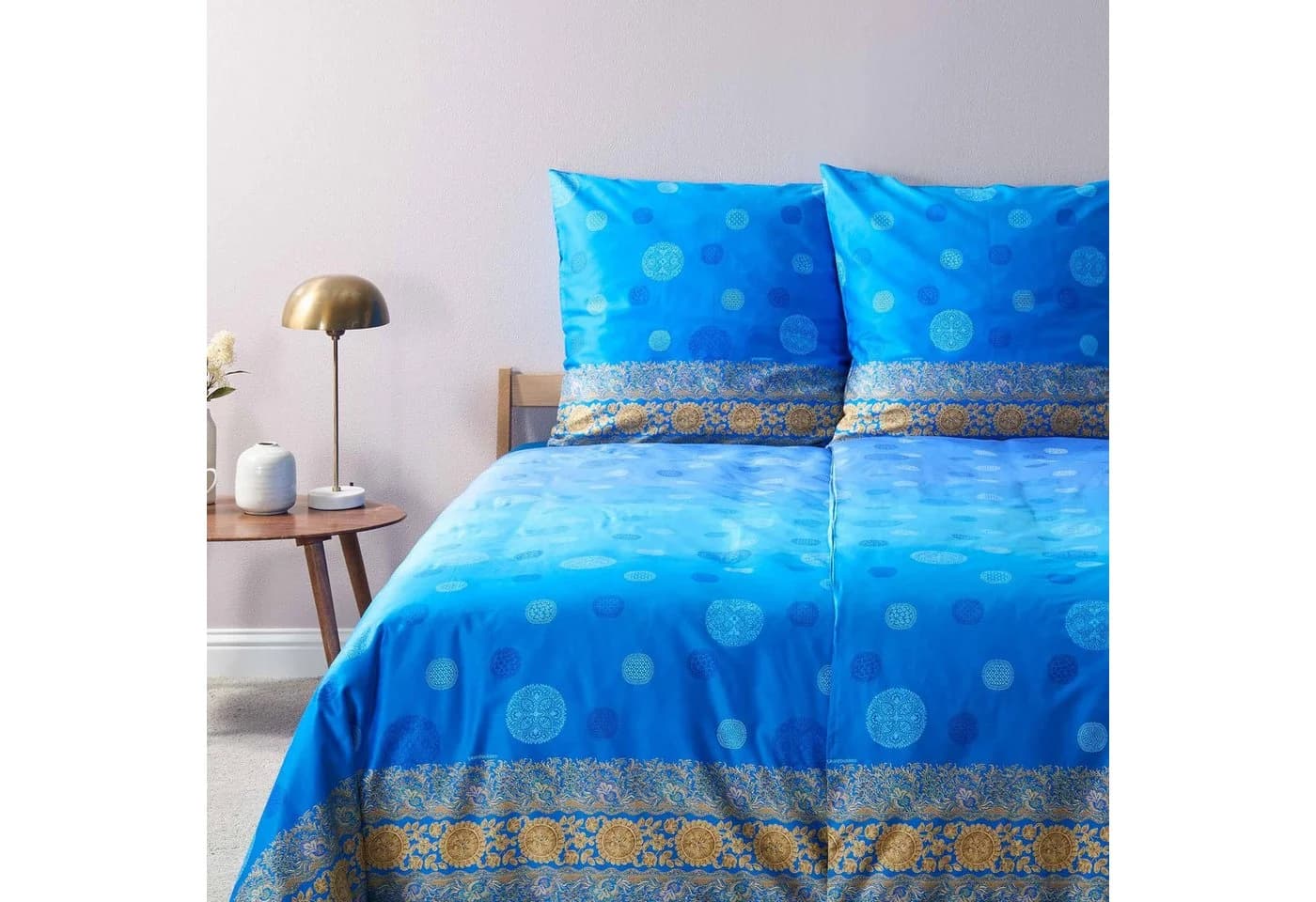 Bassetti Bettwäsche PALLAVICINO Azurblau Satin 3-teilig - Bild 2