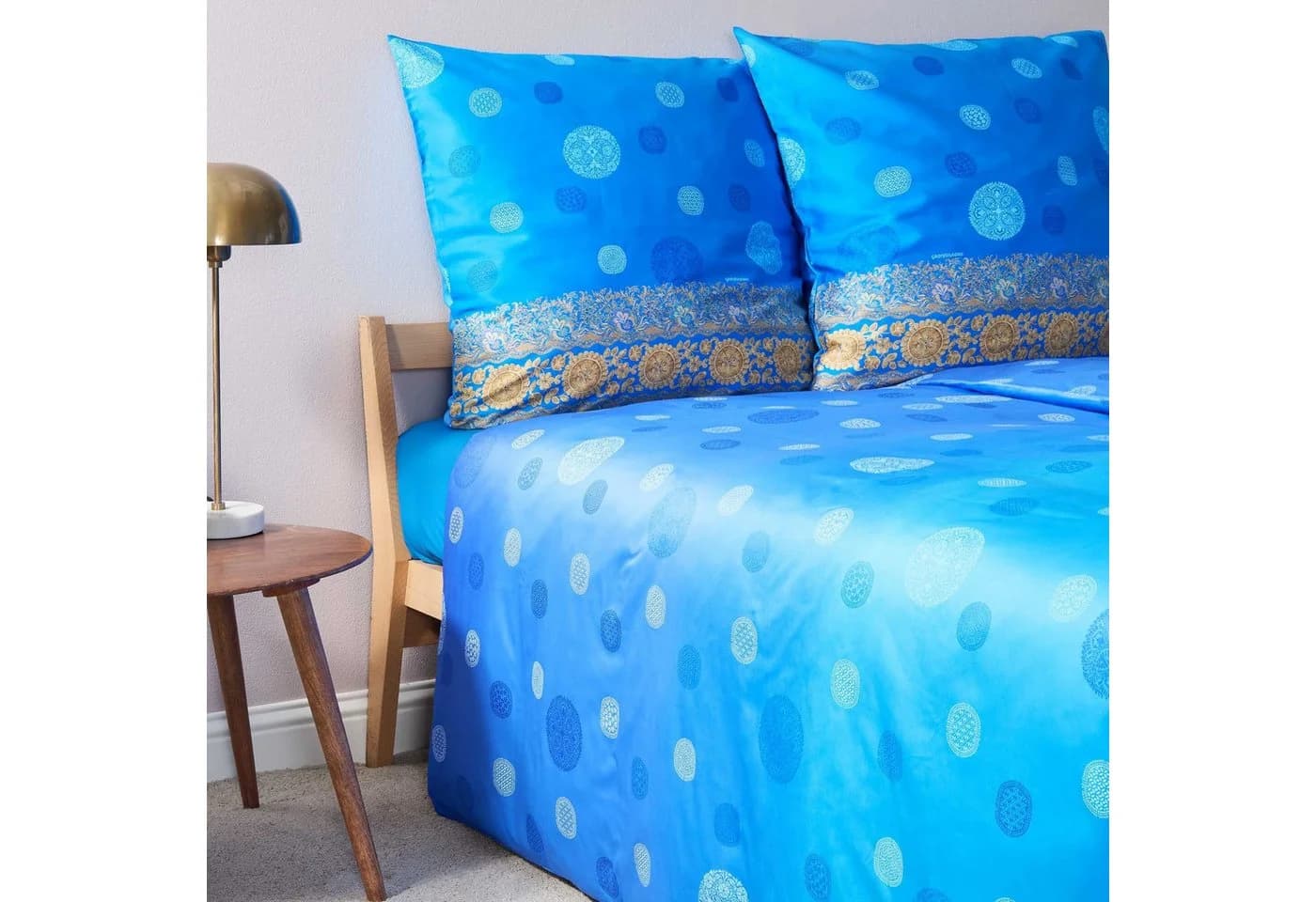 Bassetti Bettwäsche PALLAVICINO Azurblau Satin 3-teilig - Bild 3