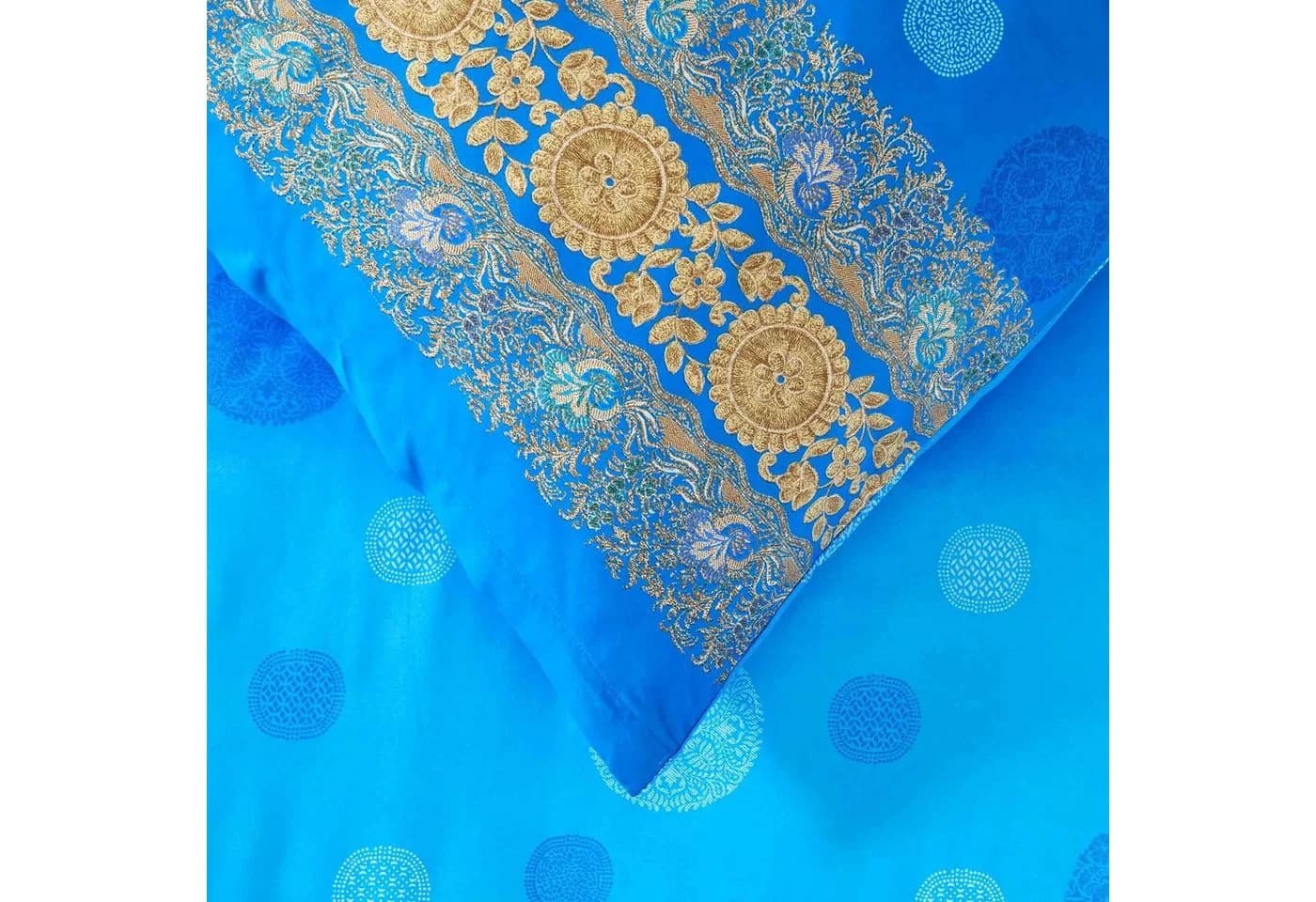 Bassetti Bettwäsche PALLAVICINO Azurblau Satin 3-teilig - Bild 4
