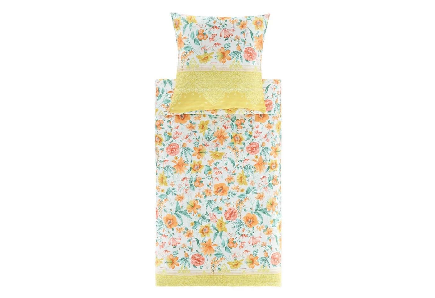 Bassetti Bettwäsche CASABLANCA Satin 3-teilig Gelb Floral