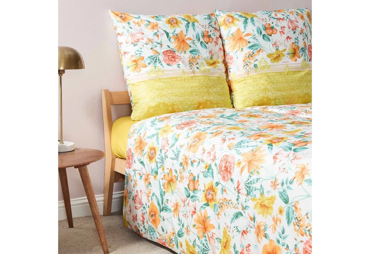 Bassetti Bettwäsche CASABLANCA Satin 3-teilig Gelb Floral - Bild 3