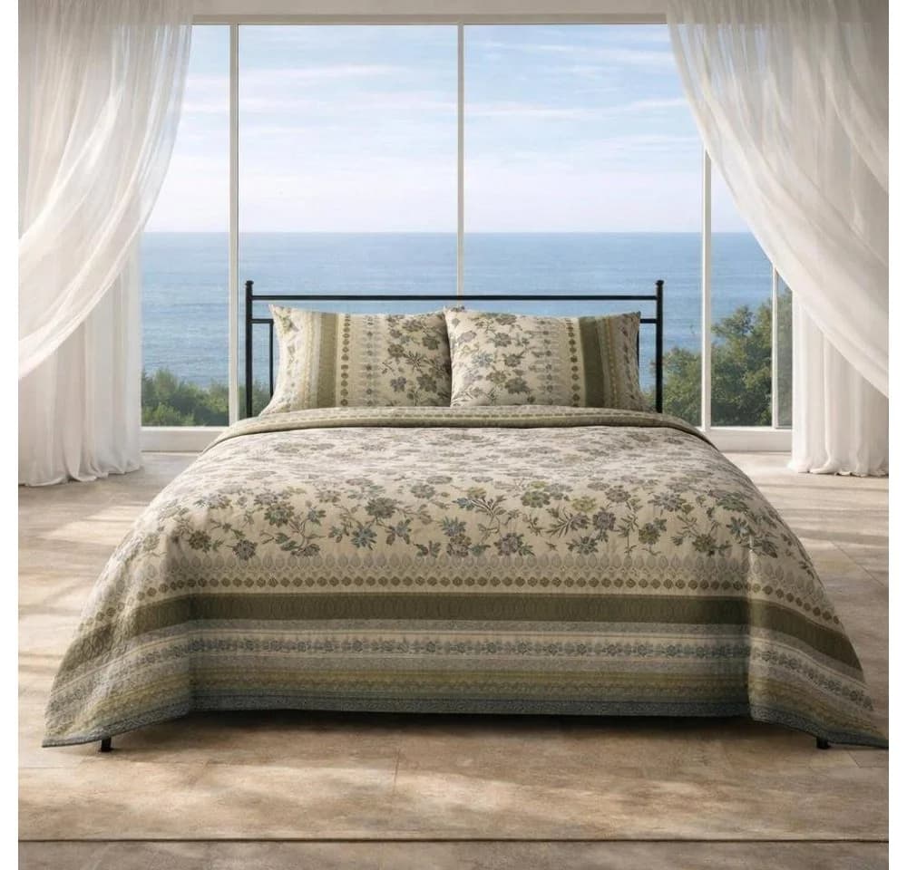 Bassetti Kissenhülle Varigotti Mako-Satin Salbeigrün Floral