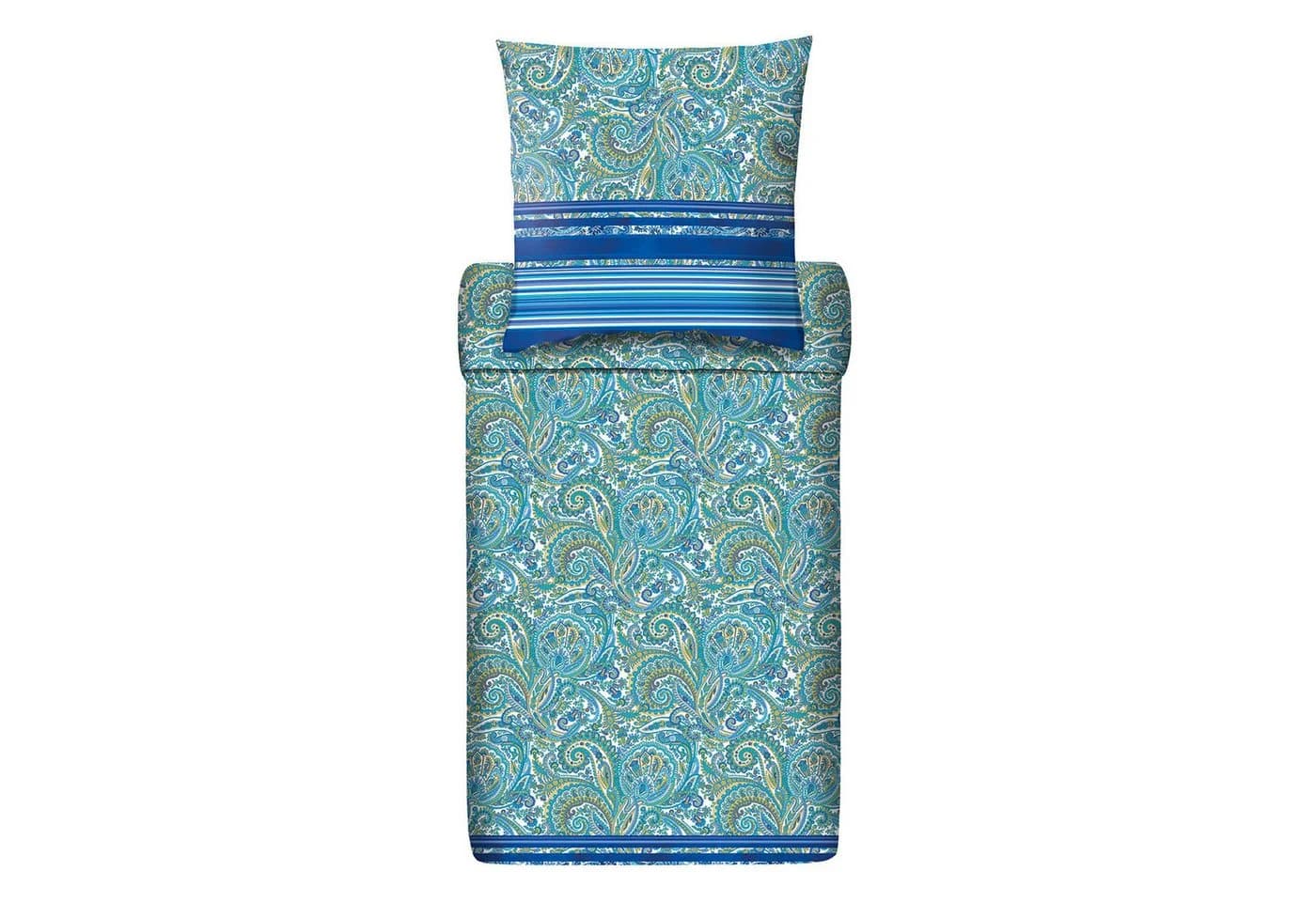 Bassetti Mako Satin Bettwäsche Paisley Blau 135x200 cm - Bild 4