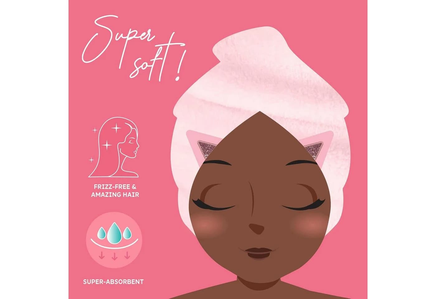 Legami Turban-Handtuch für Haare - Mikrofaser mit Knopfverschluss - Bild 3