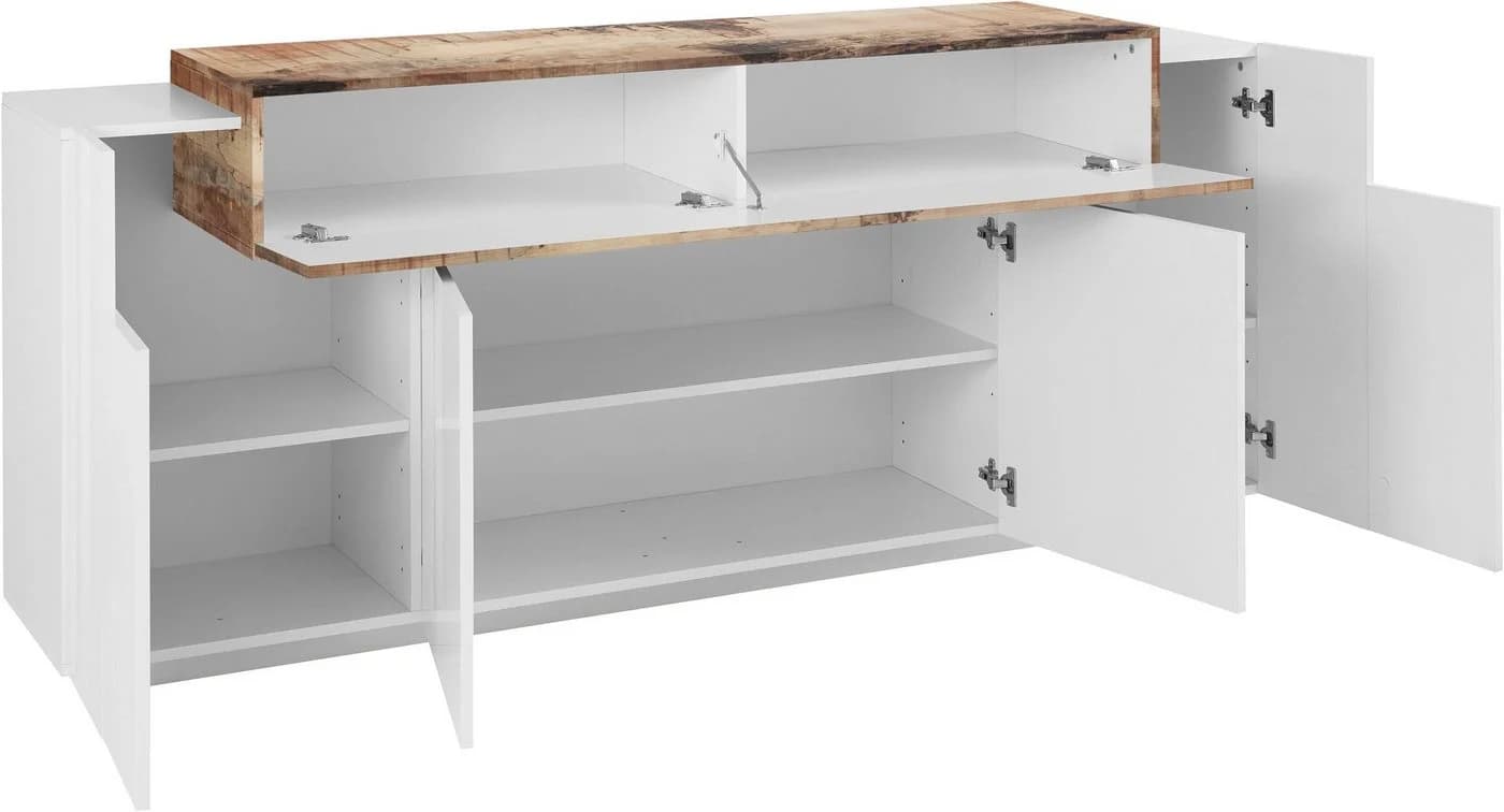 HOME AFFAIRE Sideboard Coro Weiß Hochglanz mit Push-to-open - Bild 3