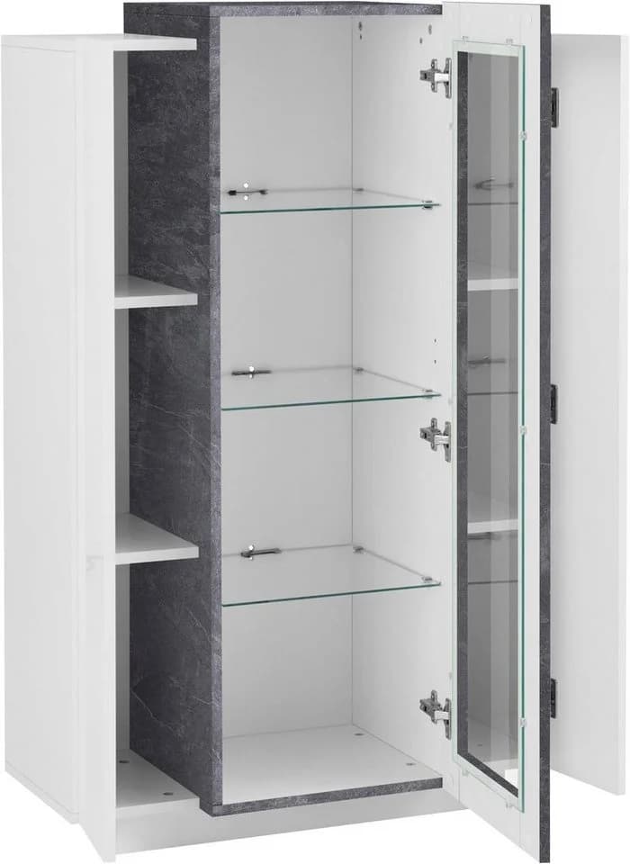 HOME AFFAIRE Coro Vitrine Weiß Hochglanz mit Glastür - Bild 3