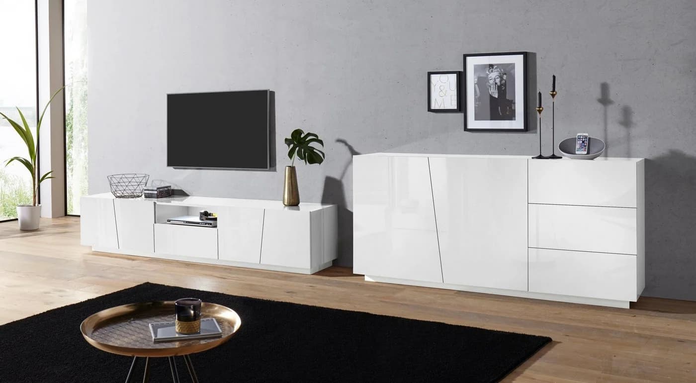 Home affaire Lowboard Vega Weiß Hochglanz Modern - Bild 5