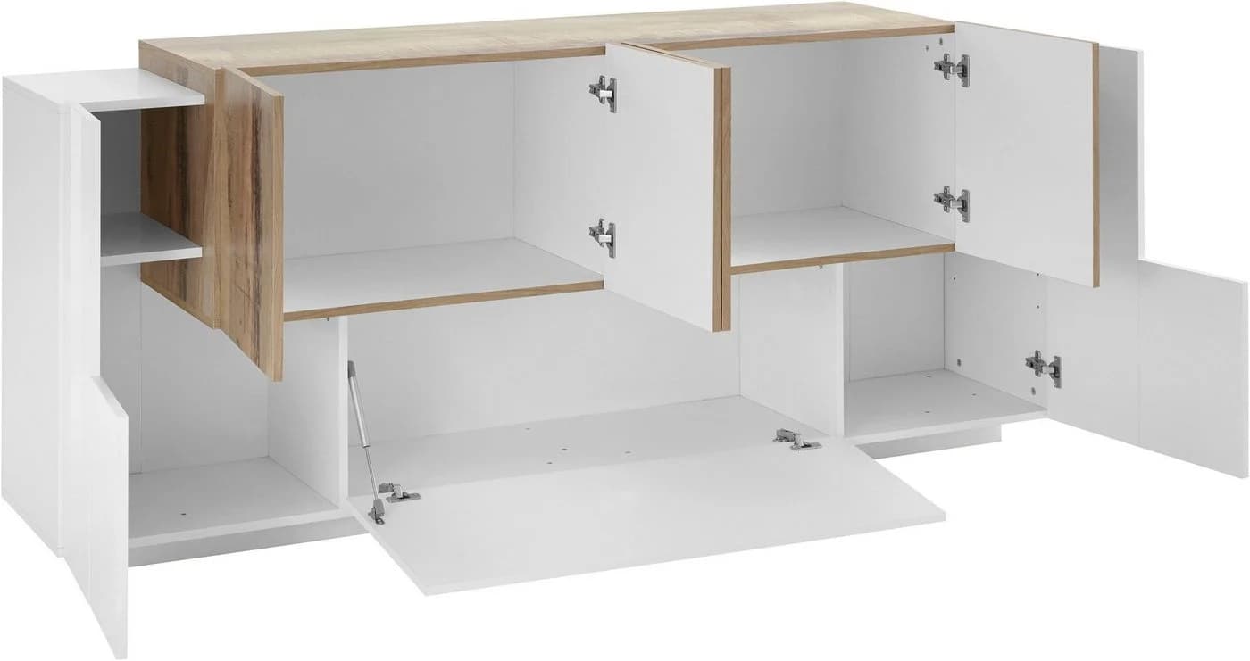 HOME AFFAIRE Sideboard Coro Weiß Grifflos Hochglanz - Bild 4