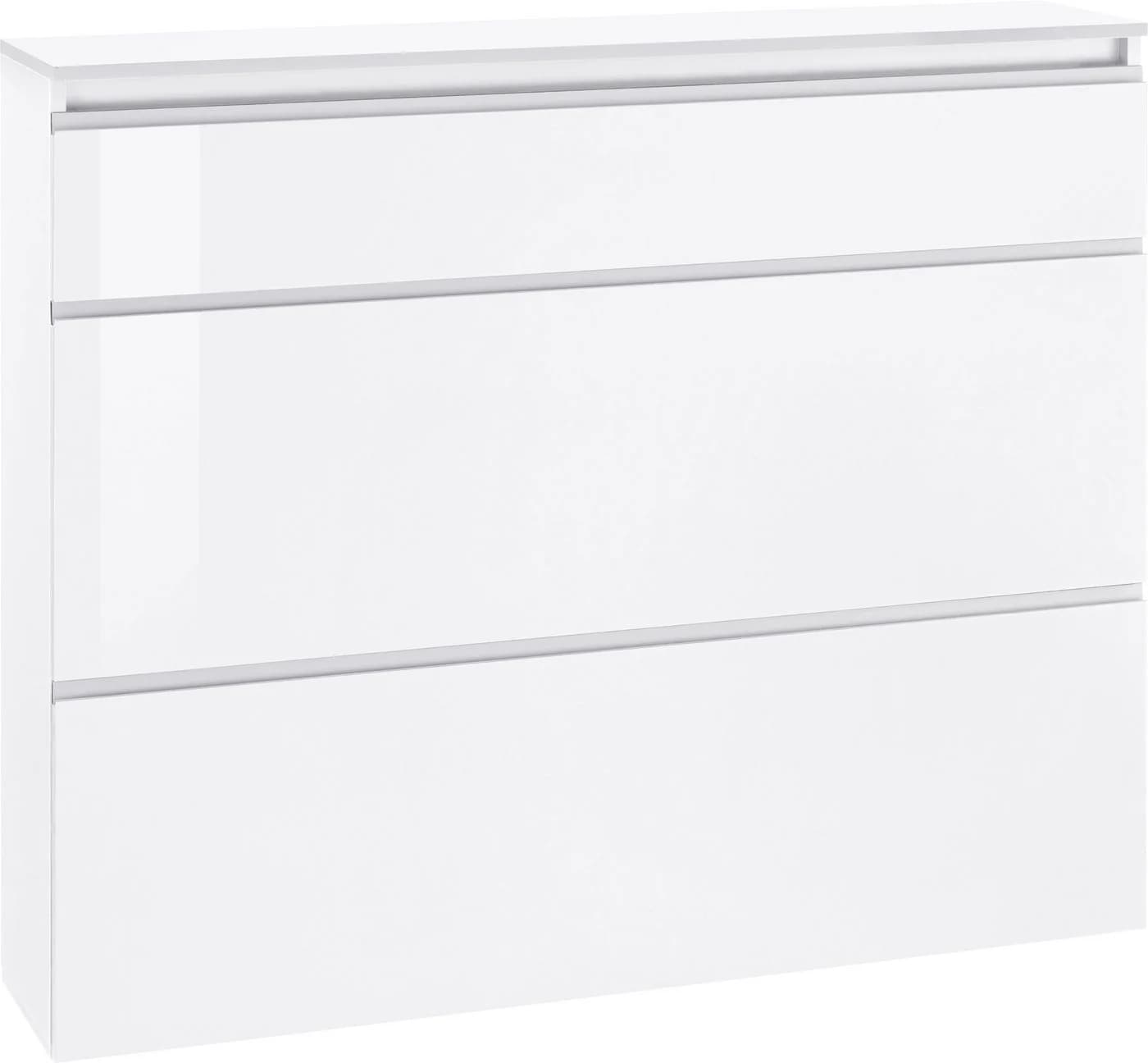 HOME AFFAIRE Schuhschrank Magic Weiß Hochglanz 3 Klappen - Bild 2