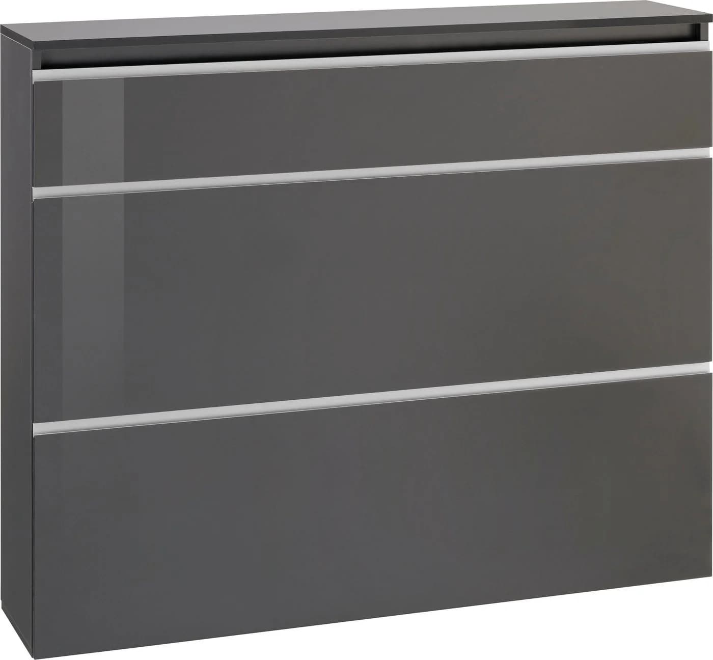 HOME AFFAIRE Magic Schuhschrank Anthrazit Hochglanz 3 Klappen - Bild 2