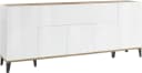 Sideboard HOME AFFAIRE Sunrise Weiß Hochglanz mit Ahorn-Arbeitsplatte Bild 2