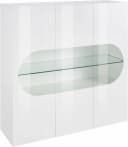 HOME AFFAIRE Real Highboard Weiß Hochglanz mit 3 Glastüren Bild 1