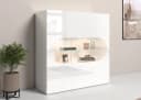 HOME AFFAIRE Real Highboard Weiß Hochglanz mit 3 Glastüren Bild 2