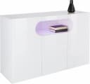 HOME AFFAIRE Sideboard Real Weiß Hochglanz 130cm 3 Türen Bild 1