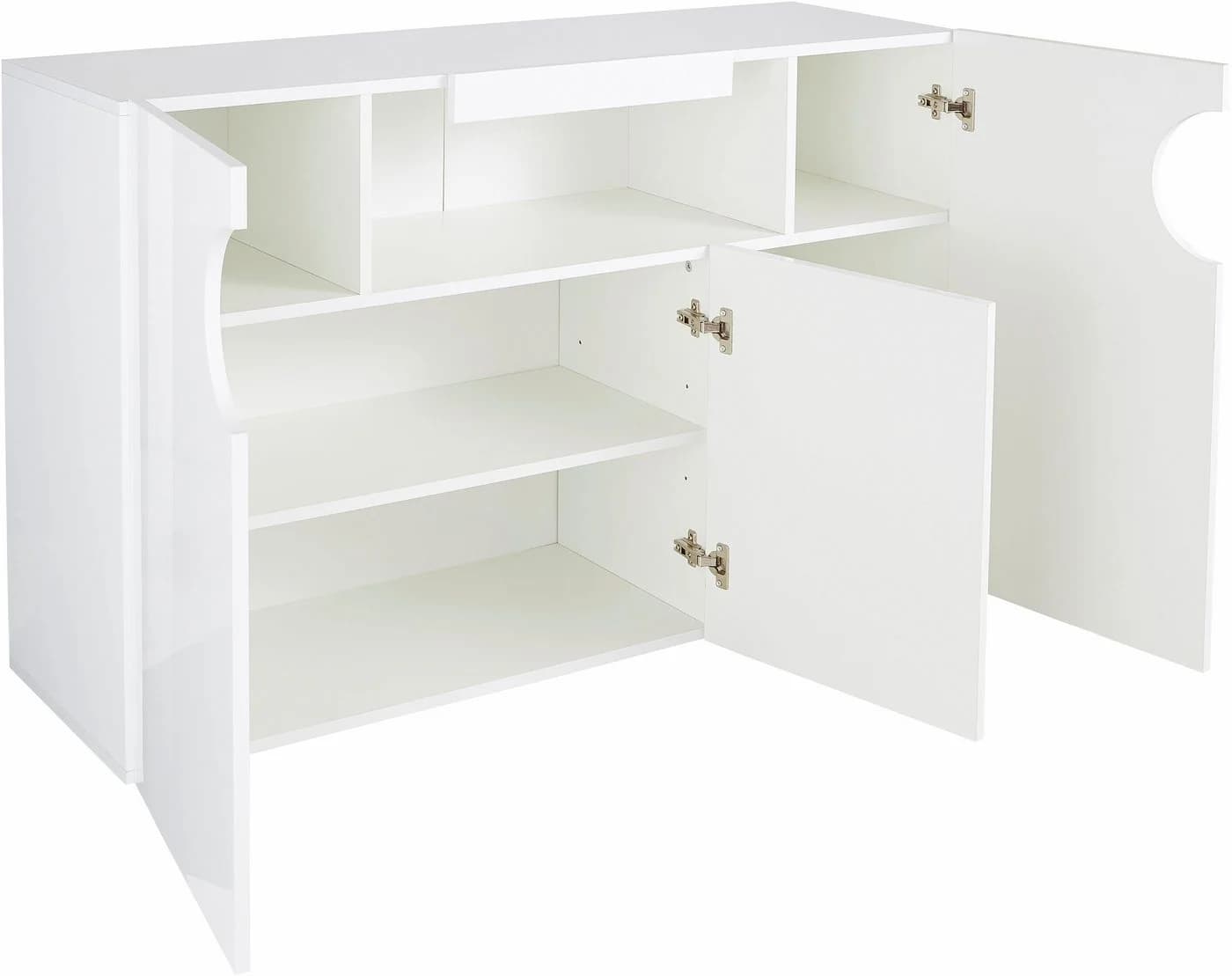 HOME AFFAIRE Sideboard Real Weiß Hochglanz 130cm 3 Türen - Bild 5