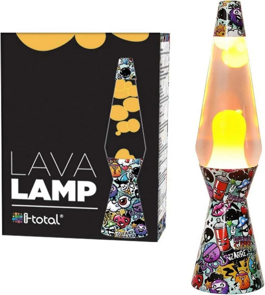 I-TOTAL Lavalampe Magie Lavaspektakel Graffiti bunt Retro