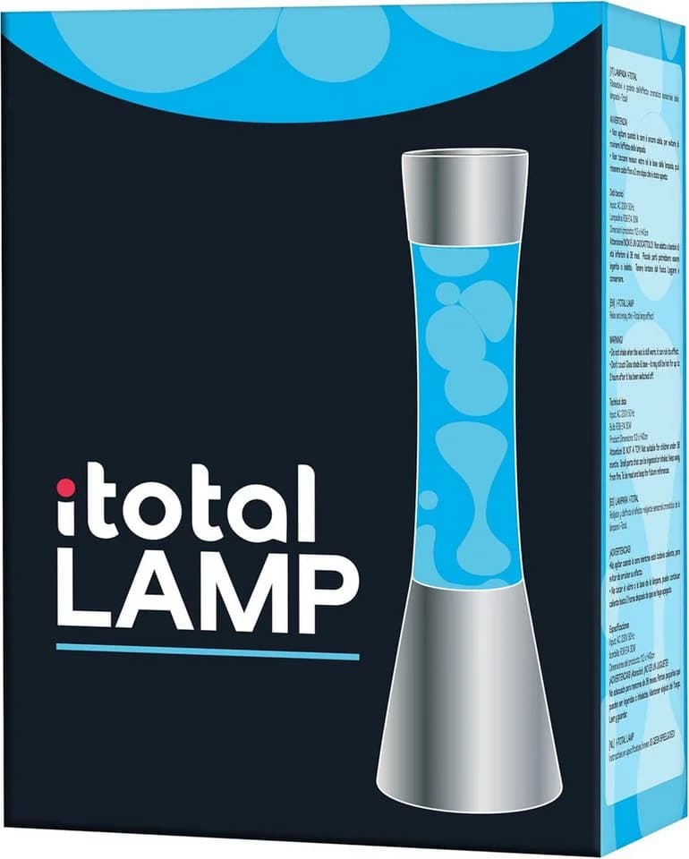 I-TOTAL Lavalampe Magie Lavaspektakel Blau Silber Retro