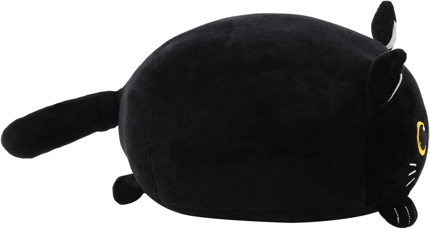 I-TOTAL Dekokissen Schwarz Katzenmotiv Plüsch Kissen