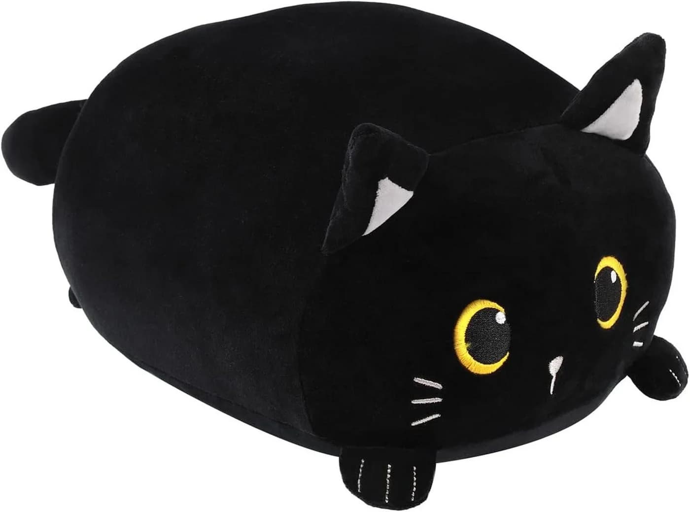 I-TOTAL Dekokissen Schwarz Katzenmotiv Plüsch Kissen - Bild 4