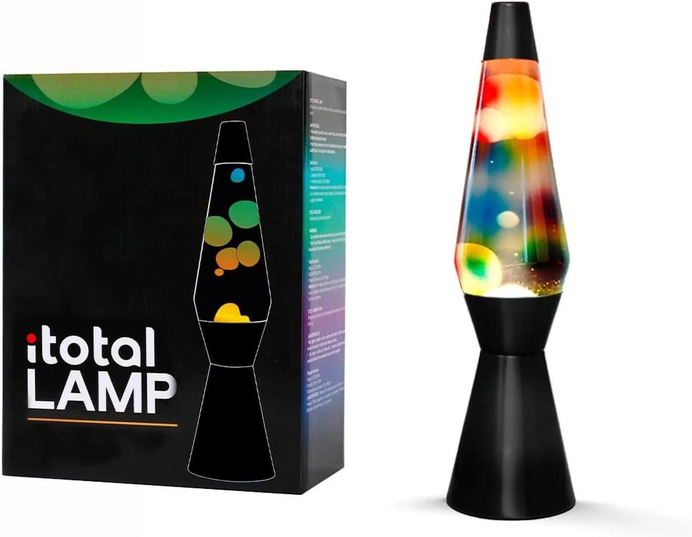 I-TOTAL Lavalampe Magie Transparent Regenbogen Spaceship Retro