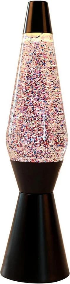 I-TOTAL Lavalampe Schwarz/Rosa Glitzer Retro-Design - Bild 2