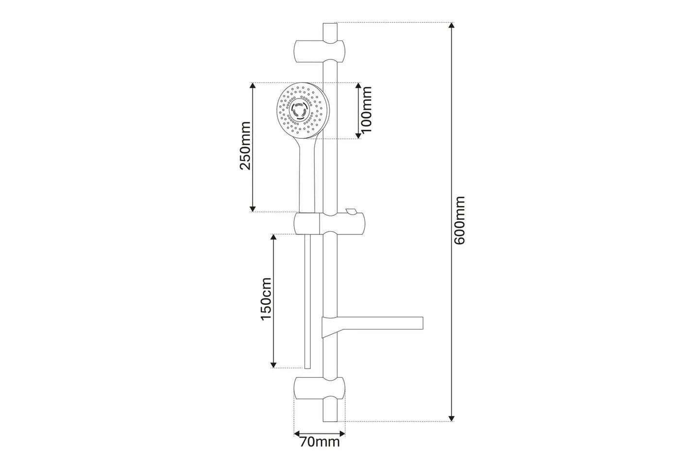 Feridras Duschsystem Hidra mit 5 Funktionen Handbrause & Edelstahl-Schlauch - Bild 5