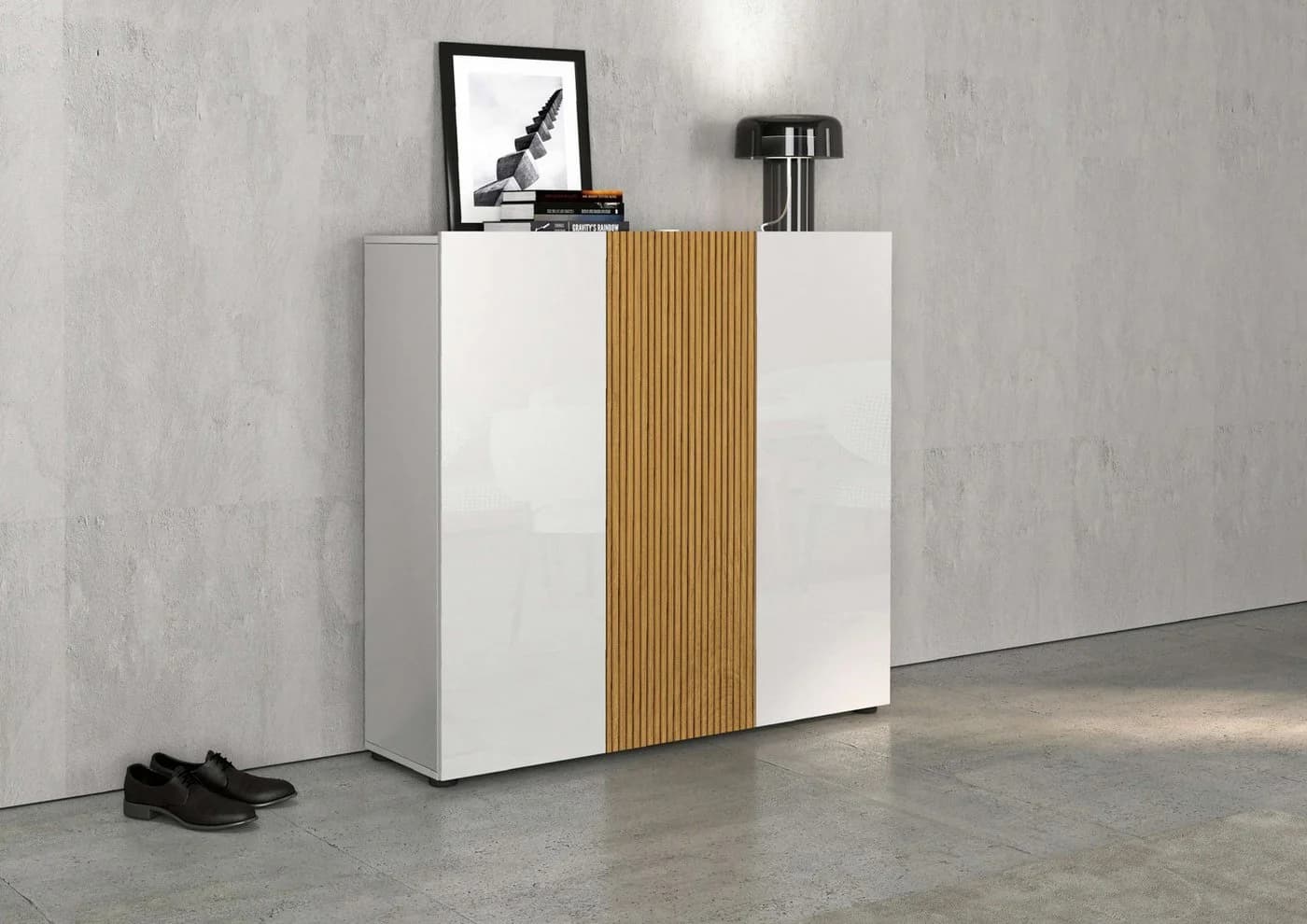 Home affaire Schuhschrank LADY Weiß Hochglanz 12 Fächer - Bild 2