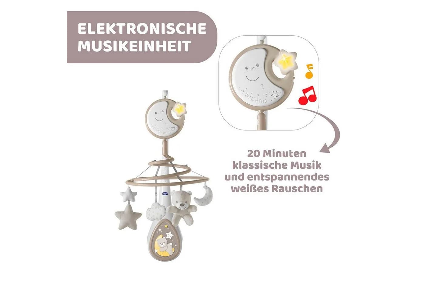 CHICCO Next2Dreams Mobile Grau mit Licht und Sound - Bild 3