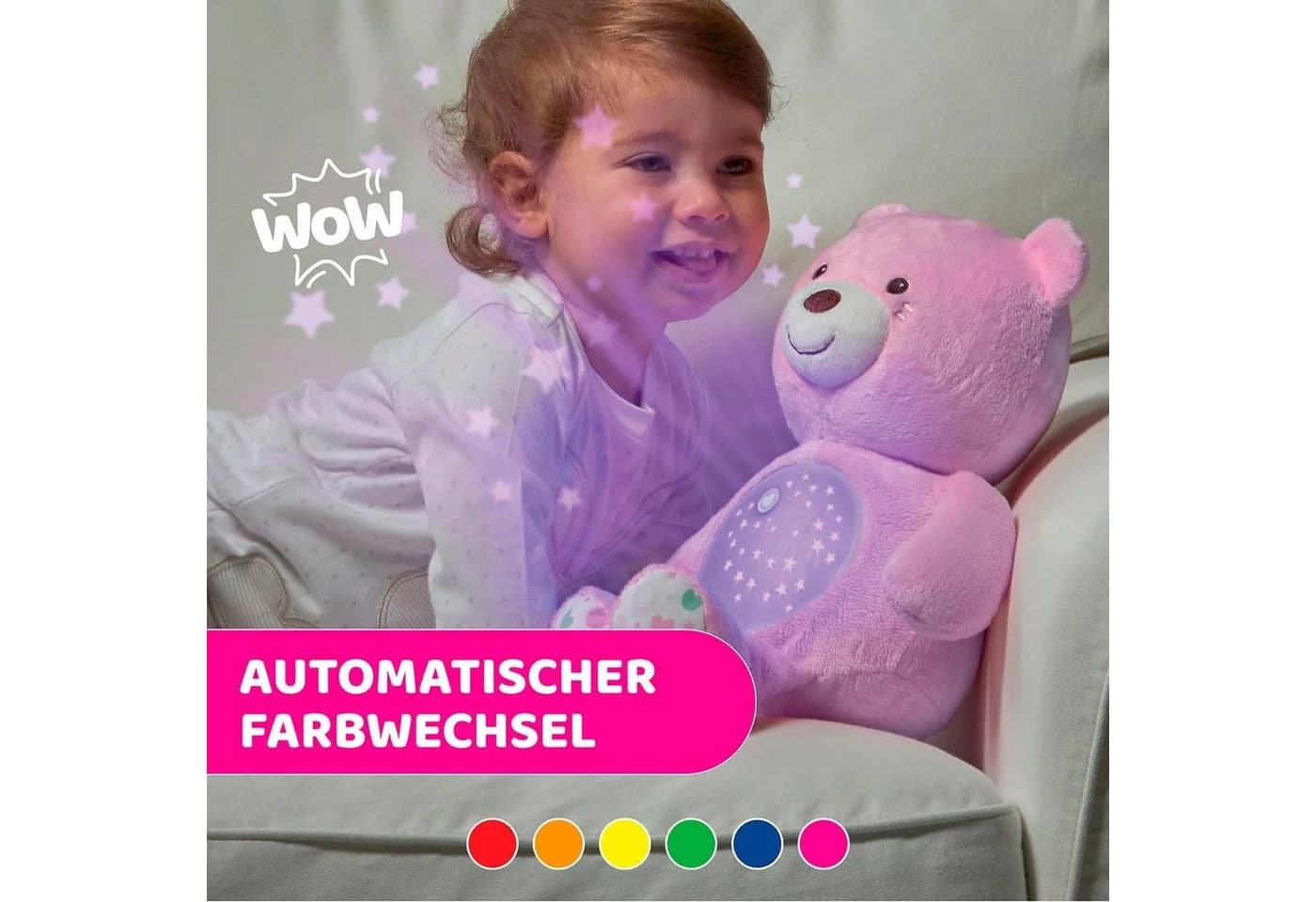 Chicco First Dreams Baby Bär Rosa mit Lichtprojektion - Bild 5