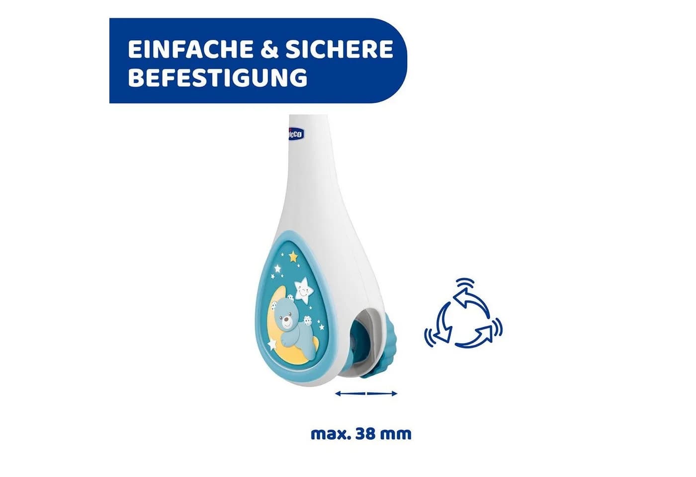 CHICCO Next2Dreams Mobile Blau mit Musik & Nachtlicht