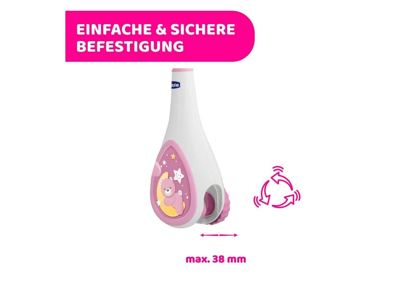 CHICCO Next2Dreams Mobile Rosa mit Musik & Nachtlicht