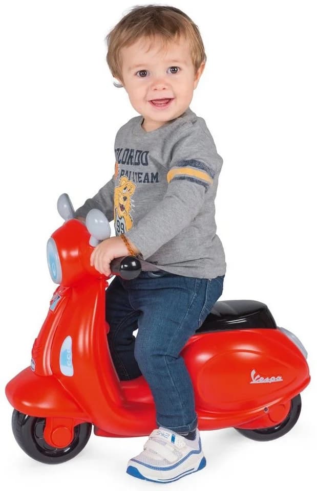 CHICCO Rutschmotorrad Kleine Vespa Rot mit Soundeffekten