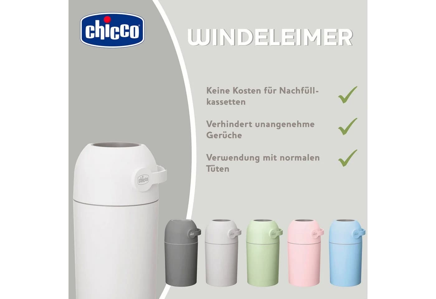 Chicco Windeleimer Odour Off Grau Kunststoff - Bild 4