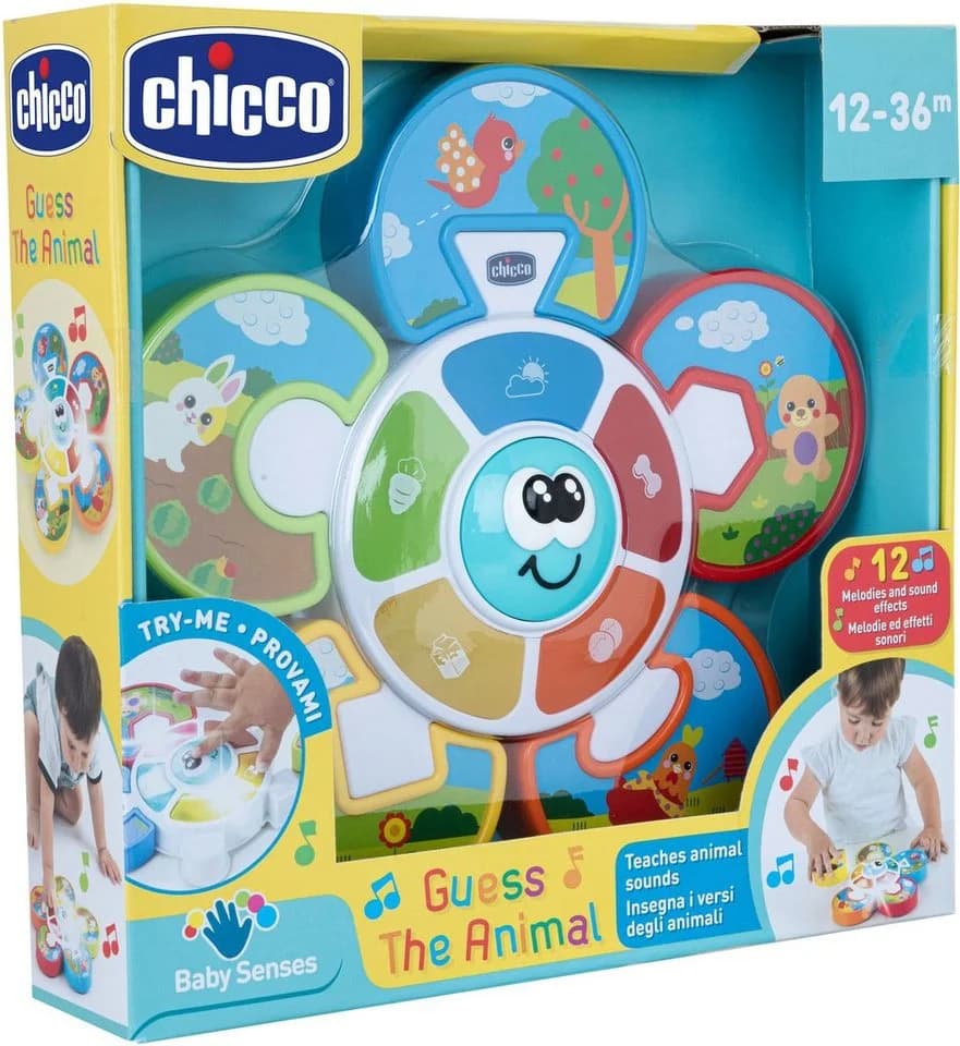CHICCO Elektronisches Puzzle Errate Das Tier Bunt mit Licht und Sound
