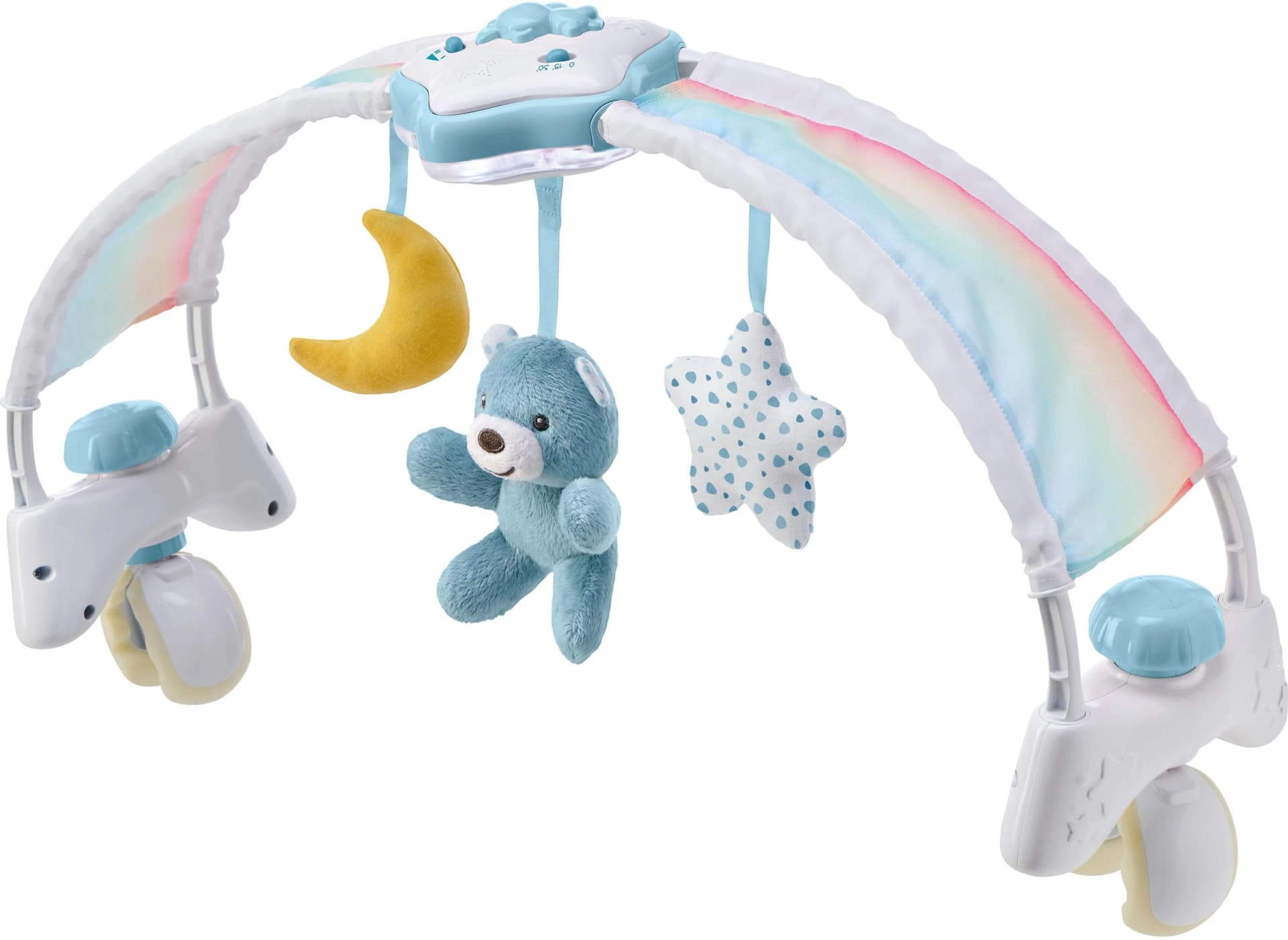 CHICCO Regenbogen-Spielbogen 2-in-1 für Kinderbett Blau mit Licht und Melodien - Bild 5