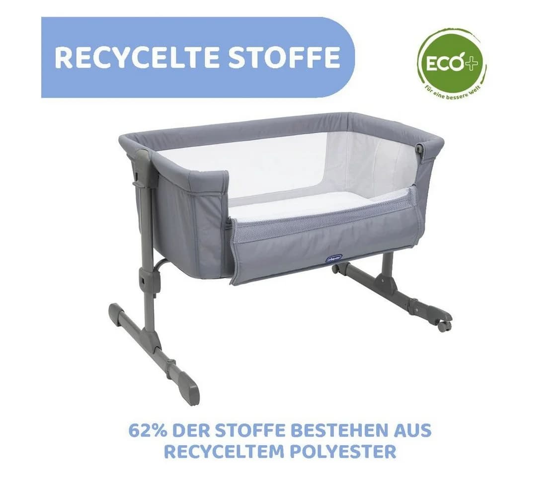 CHICCO next2me Essential Beistellbett Grau Höhenverstellbar