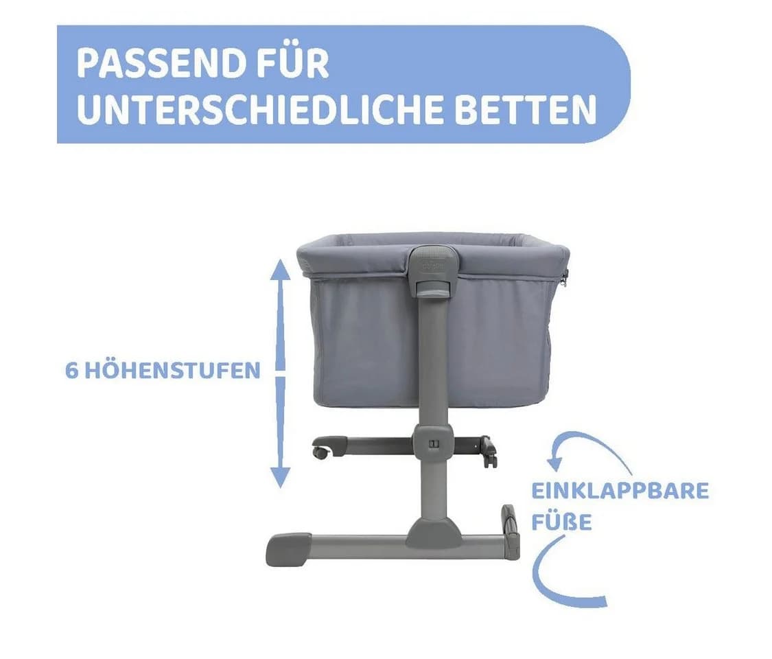 CHICCO next2me Essential Beistellbett Grau Höhenverstellbar - Bild 5