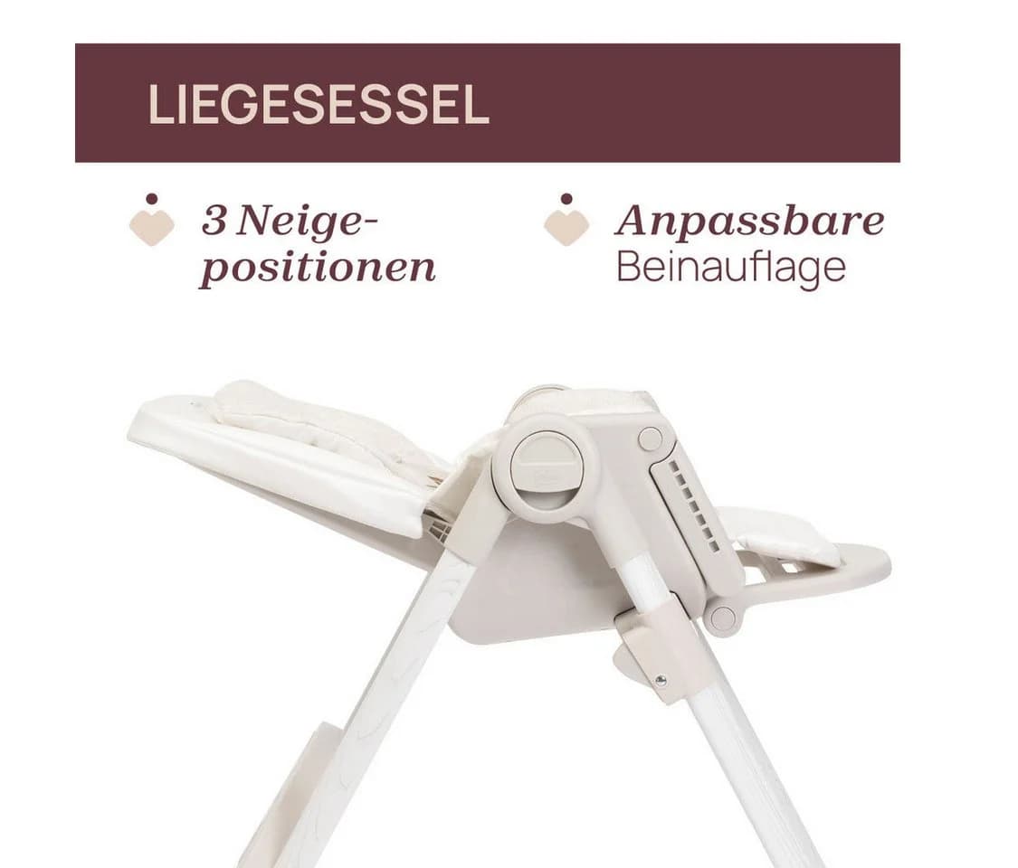 CHICCO Polly Armonia Hochstuhl Motherpearl Weiß 3-in-1 - Bild 4