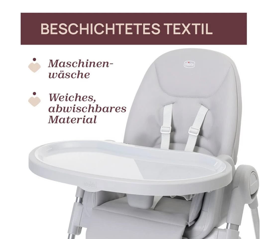 CHICCO Polly Armonia Steel Hochstuhl Grau Verstellbar - Bild 3